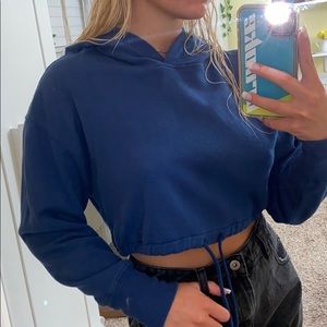 navy cropped hoodie